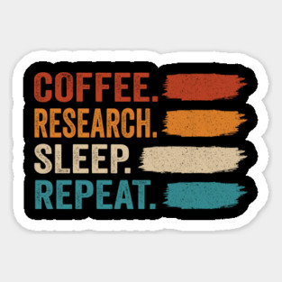 Coffee eat research sleep repeat Magnet