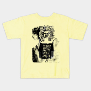 Smile Medusa Smile BLACK + WHITE Kids T-Shirt