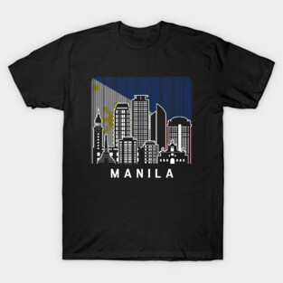 Manila NCR Skyline Philippines Flag T-Shirt