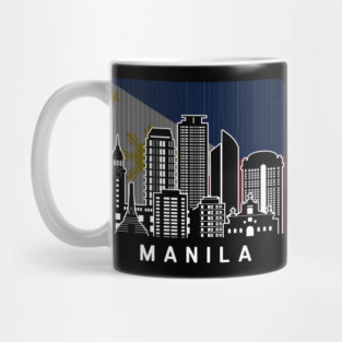 Manila NCR Skyline Philippines Flag Mug