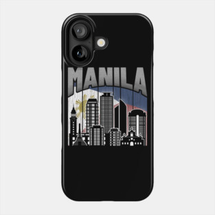 Manila NCR Skyline Vintage Philippines Flag Phone Case