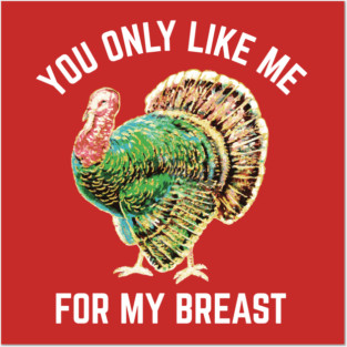 Funny Thanksgiving Like Me For My Breast Posters and Art