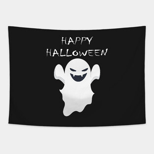 Happy Halloween Vampire Ghost Tapestry