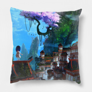 Kitsu Village Pillow
