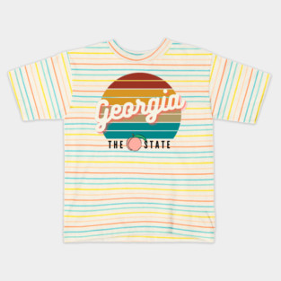 Georgia The Peach State Retro Vintage Design Kids T-Shirt