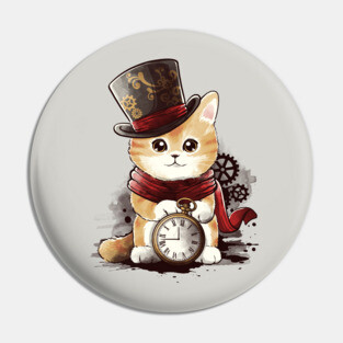 Steampunk cat Pin