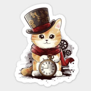Steampunk cat Sticker