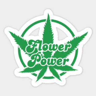 Flower Power Marijuana Leaf Sticker