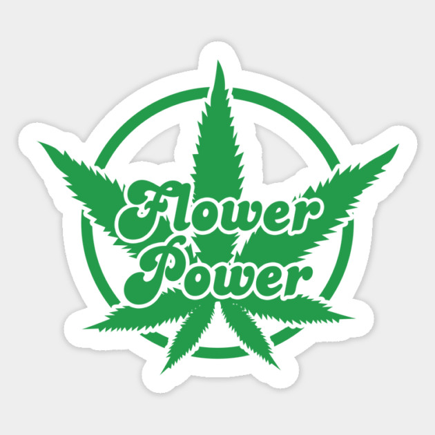 Flower Power Marijuana Leaf Sticker by Cosmo Gazoo