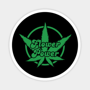 Flower Power Marijuana Leaf Magnet