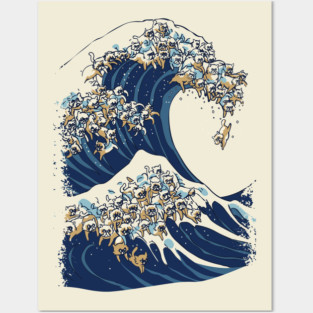 The Great wave of Cat Posters and Art