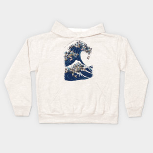 The Great Wave of French Bulldog Kids Hoodie