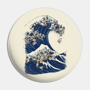 The Great Wave of French Bulldog Pin