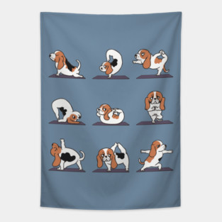 Basset Hound yoga Tapestry