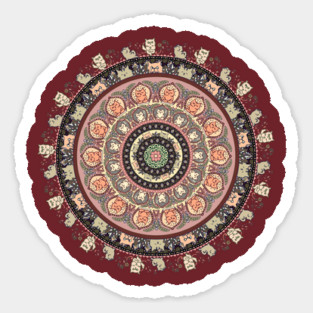 Cat Yoga Medallion Sticker
