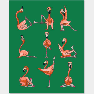 Flamingo Yoga Posters and Art