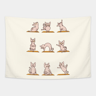 Sphynx Cat Yoga Cat Tapestry