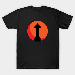 Starship Rocket Spacecraft Silhouette with Mars T-Shirt