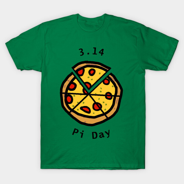 3.14 Pi Day with Pizza Pie T-Shirt by ellenhenryart