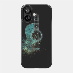 Grunge Watercolor Splatter Guitar Phone Case