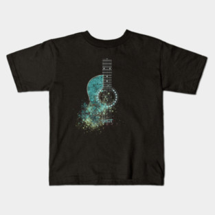 Grunge Watercolor Splatter Guitar Kids T-Shirt