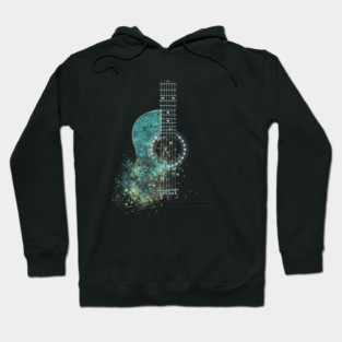 Grunge Watercolor Splatter Guitar Hoodie