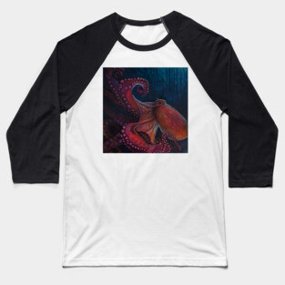 Giant Pacific Octopus Baseball T-Shirt