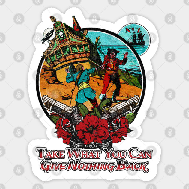 The Pirate King and his Treasure in the Caribbean Sticker by Joaddo