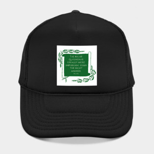 The right questions. A quote by Plato Hat