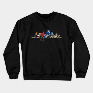 Colorful Garden Birds Bird Art Birdlover Birdwatcher Animal Crewneck Sweatshirt