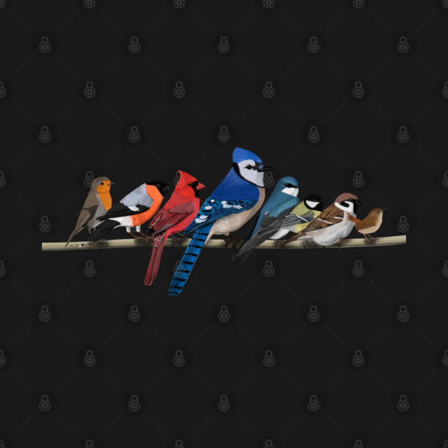 Colorful Garden Birds Bird Art Birdlover Birdwatcher Animal by jzbirds