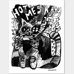Hot Mess Kitty Posters and Art