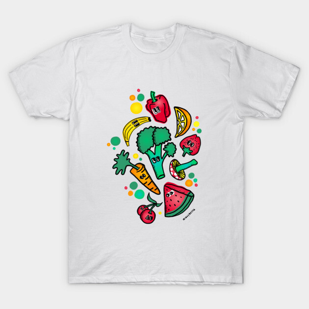 Fruits N Veggies T-Shirt by Irina's Family Art Circle 