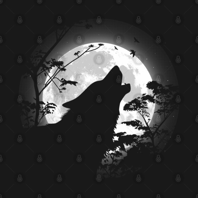 Howling wolf under the moon by albertocubatas