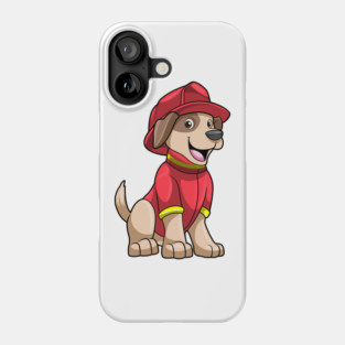 Dog as Firefighter with Fire helmet Phone Case