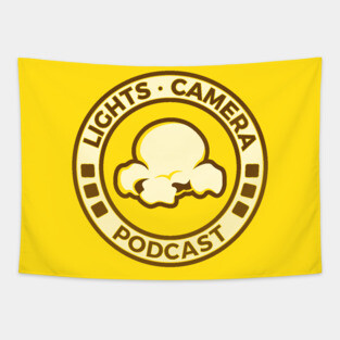 Lights, Camera, Podcast Logo Tapestry