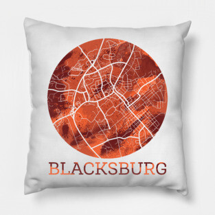 Blacksburg VA Map Pillow