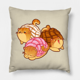 Kawaii Concha Cats Pillow