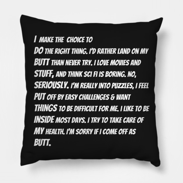 Subliminal Butt Stuff Dating Pillow by belownormal