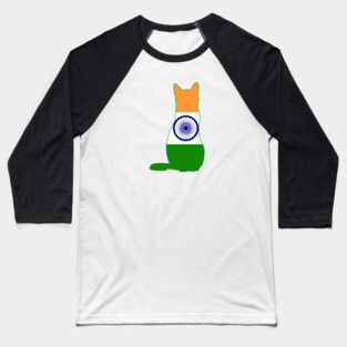 India Cat Flag Baseball T-Shirt