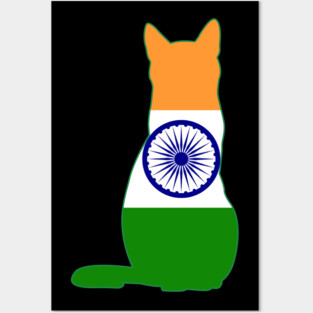 India Cat Flag Posters and Art