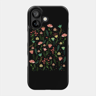 Flowers and ladybugs Phone Case