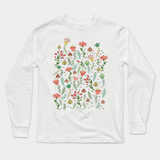 Flowers and ladybugs Long Sleeve T-Shirt