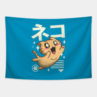 Kawaii Feline Tapestry