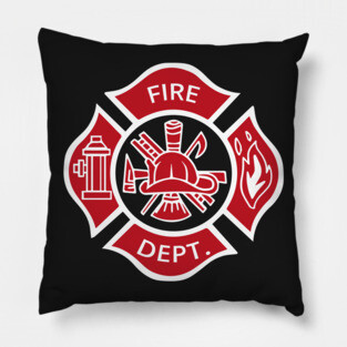Firefighter Fireman Fire Dept Rescue Uniform T-Shirt Pillow