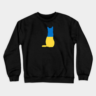 Ukraine Cat Flag Crewneck Sweatshirt