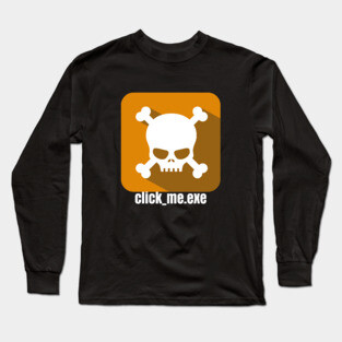 Hacker - Malware - Click_Me.exe orange Long Sleeve T-Shirt
