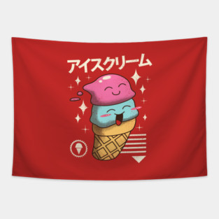 Kawaii Ice Cream Tapestry