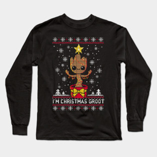 Christmas groot ugly sweater Long Sleeve T-Shirt