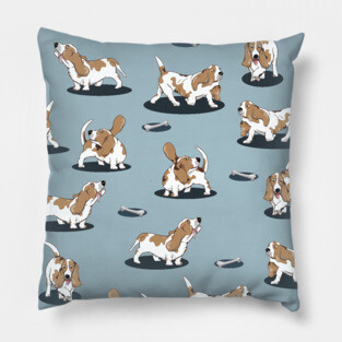 Basset Hound Pattern Pillow